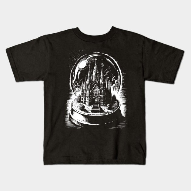 Sagrada Familia Barcelona souvenir in a snow globe Kids T-Shirt by Khrystyna27